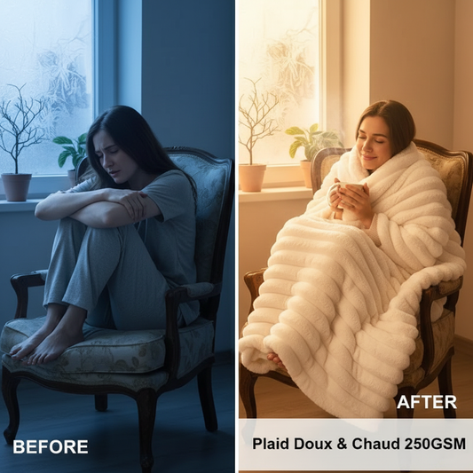 1pc Throw Blanket for Bed - 250GSM Soft & Warm Fluffy Blanket, Decorative Striped Blankets for Winter  Nap / Sleep